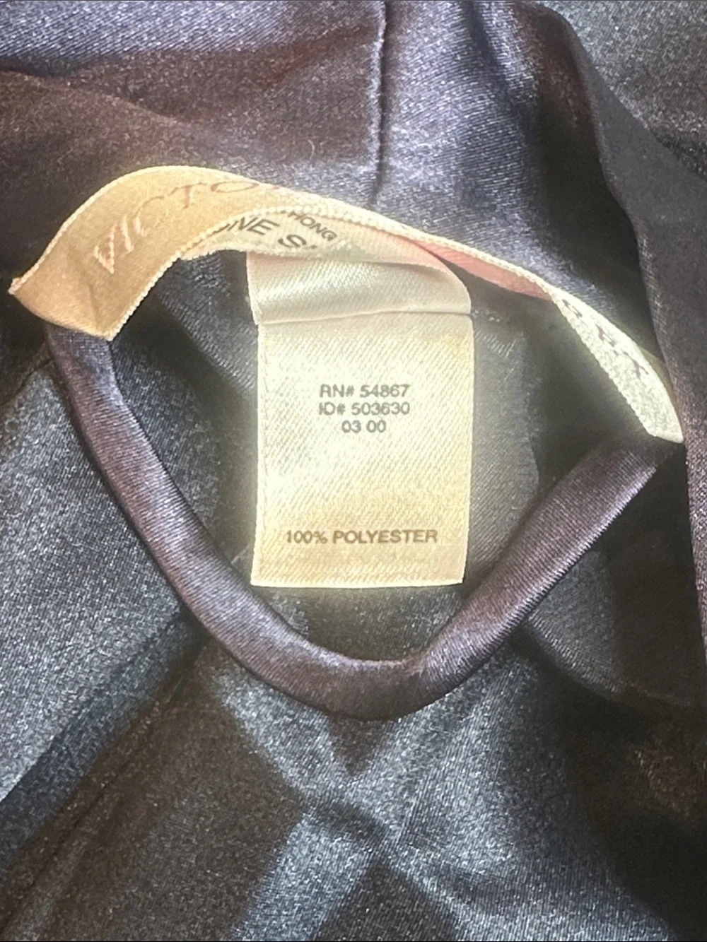 GUC Victoria's Secret Navy Satin Robe-Style Shirt Jacket, OS